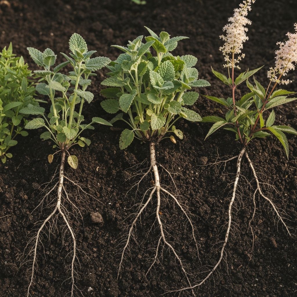 Heimische Pflanzen im Boden
